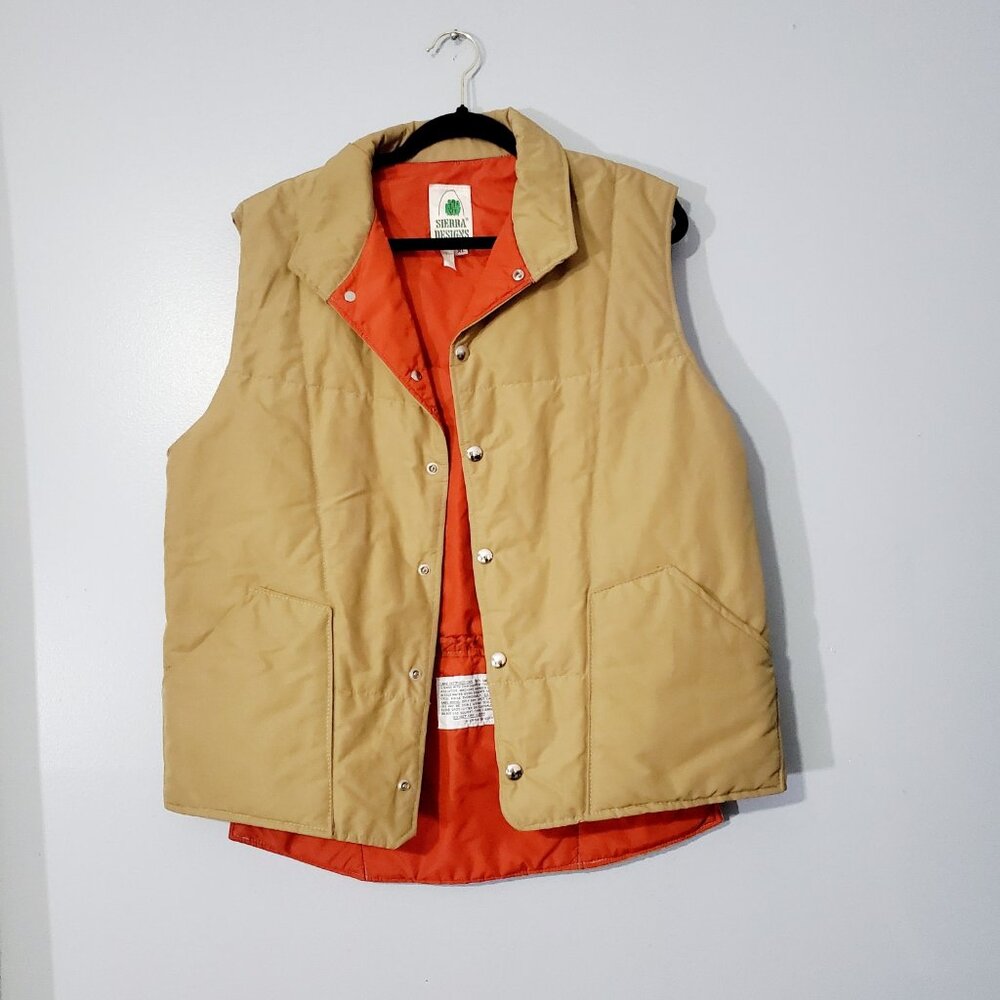 Vintage Sierra Designs Fisherman style Vest Chest Snap Front Pockets Size XL